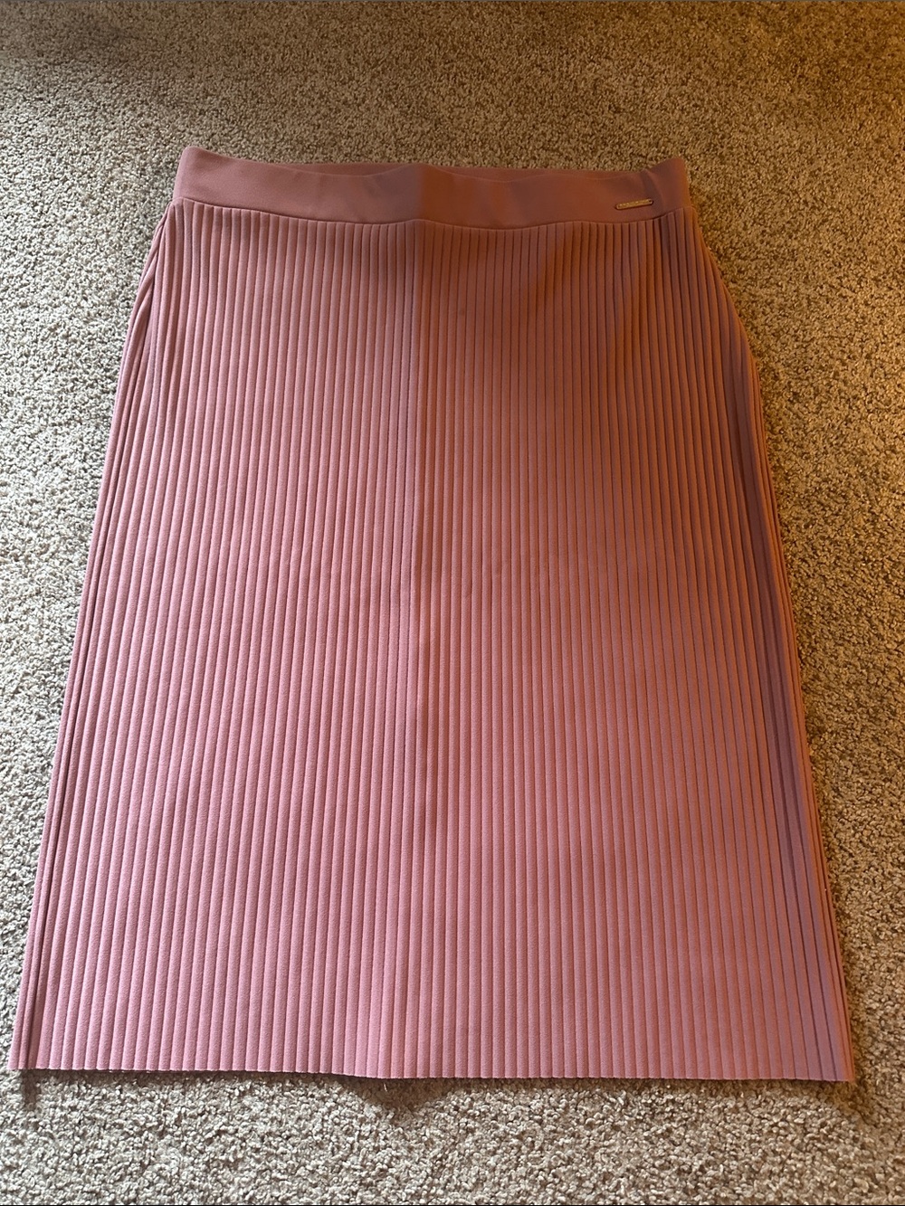 Ribbed Pencil Skirt in Dusty Rose